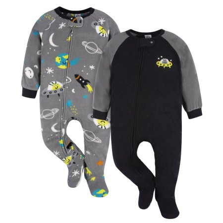 Gerber 2-Pack Footed Blanket Fleece Sleepers - Space Tjskids.com
