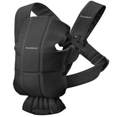 BabyBjorn Baby Carrier Mini - Cotton, Woven Black	021156CA 810047572213 Tjskids.com