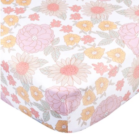 Gerber Knit Crib Sheet - Retro Floral - Floral GCW51013	13618468957 Tjskids.com